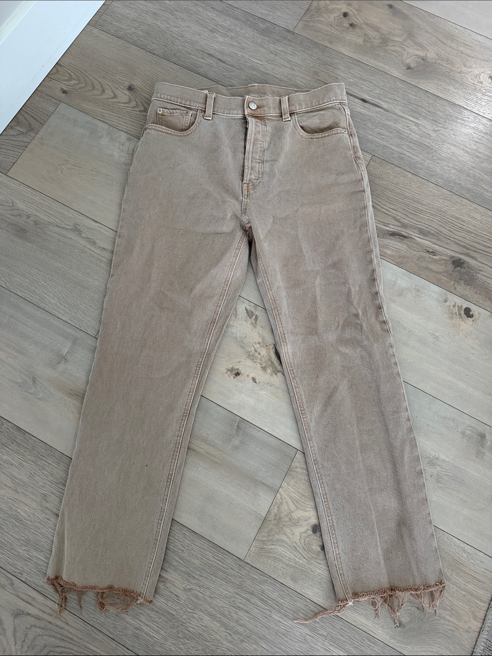 GAP Women’s Cheeky straight high rise Tan Jeans
